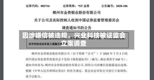 因涉嫌信披违规，兴业科技被证监会立案调查-第3张图片